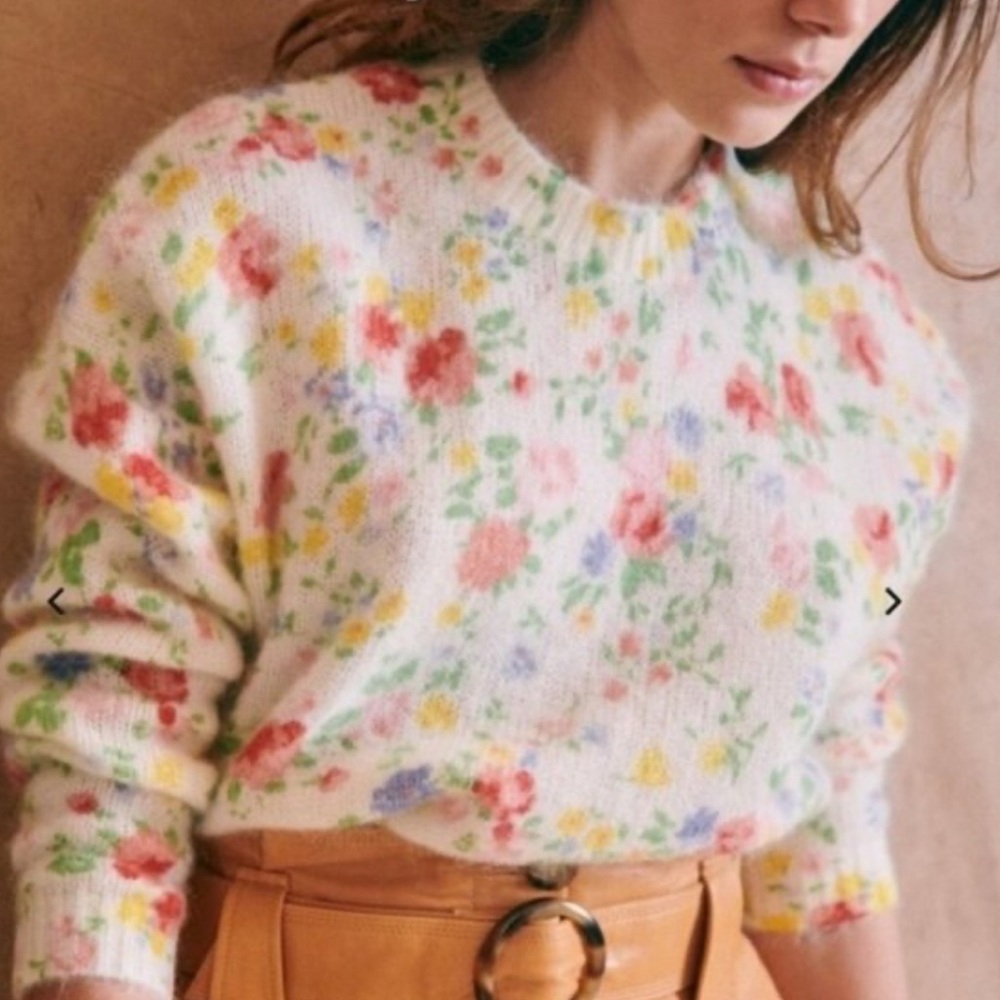 Sezane floral sweater